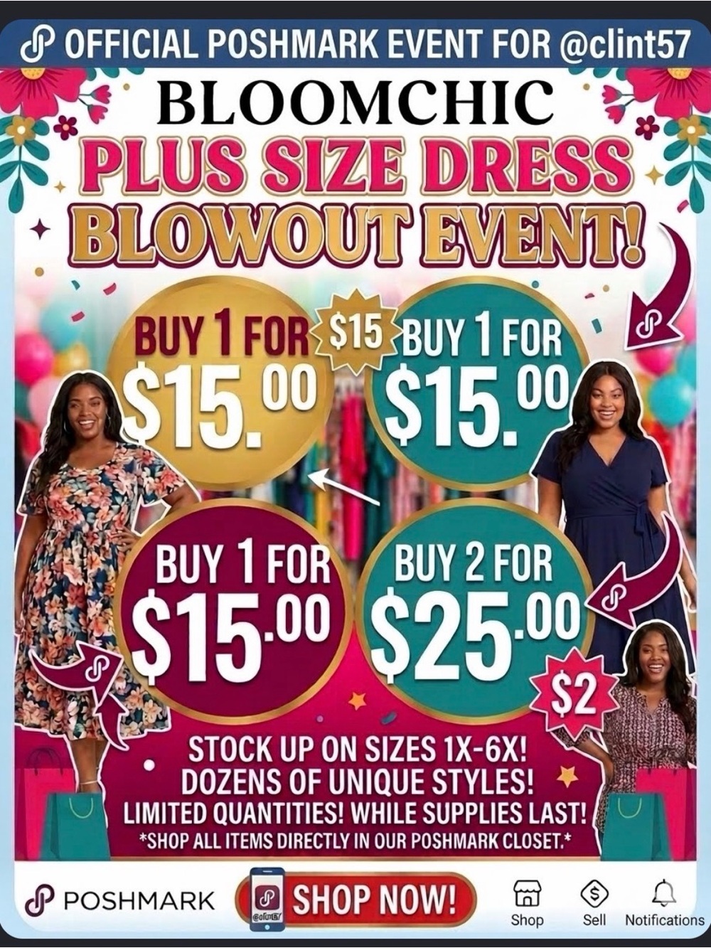 ✨🏷️ NWT BLOOMCHIC PLUS SIZE DRESS BLOWOUT EVENT